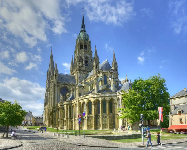 Catedral Notre Dame Bayeux Uma Bela Catedral Normanda Românica Normandia — Fotografia de Stock