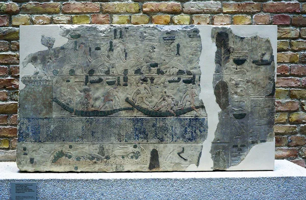 Βερολίνο Γερμανία Έκθεση Νέο Μουσείο Αιγυπτιακή Συλλογή Θραύσμα Ανάγλυφου Αναπαραγωγής — Φωτογραφία Αρχείου