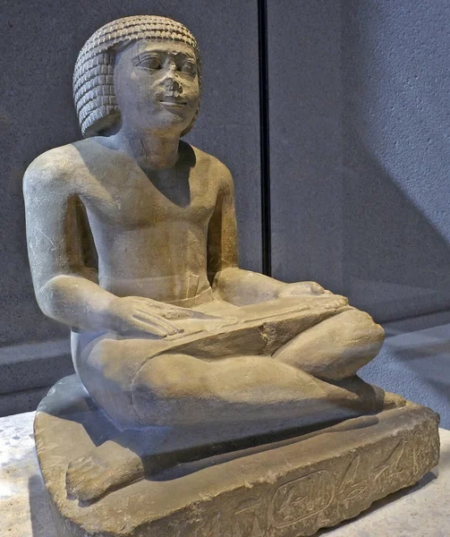 Berlin Germany Exhibition New Museum Egyptian Collection Scribe Figure One — 스톡 사진