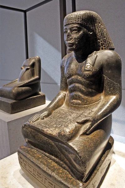 Berlin Germany Exhibition New Museum Egyptian Collection Scribe Figure Sobekhotep — Stock Photo, Image