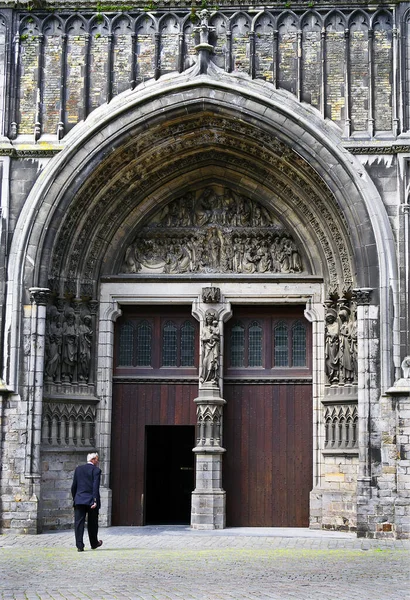 Ieper Ypres Katedra Marcina Stylu Gotyckim Jest Kościół Była Katedra — Zdjęcie stockowe