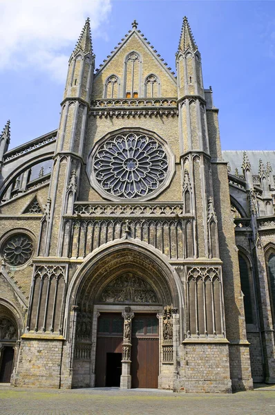Ieper Ypres Cattedrale San Martino Stile Gotico Una Chiesa Cattedrale — Foto Stock