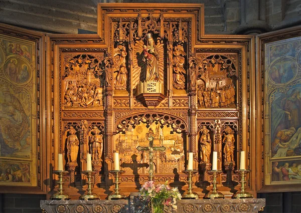 Interior Catedral São Martinho Estilo Gótico Uma Igreja Antiga Catedral — Fotografia de Stock