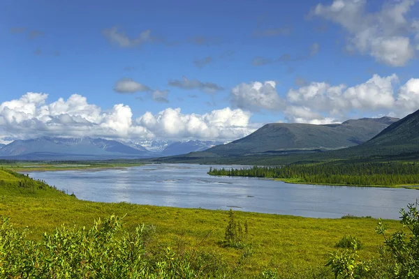 Rzeka Susitna Autostradzie Denali Alaska Usa — Zdjęcie stockowe