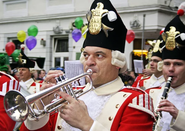 Muzikanten Carnavalsoptocht Keulen Duitsland Deze Parade Wordt Jaarlijks Georganiseerd — Stockfoto
