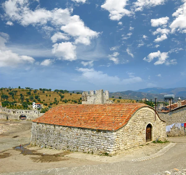 Maisons Bâtiments Intérieur Vieux Fort Berat Est Une Ville Située — Photo