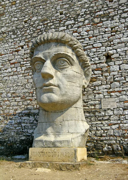 Hatalmas Mellszobor Konstandini Madh Flavius Valerius Constantinus Citadella Berat Citadella — Stock Fotó