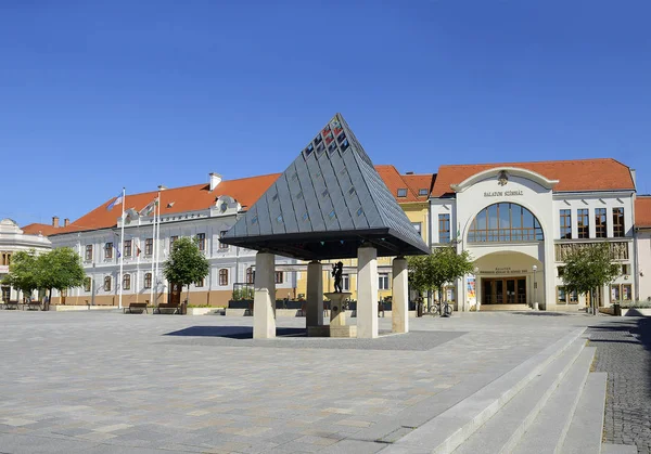 Główny Plac Keszthely Miasto Zachodnim Krańcu Balatonu Najstarsze Miasto Nad — Zdjęcie stockowe