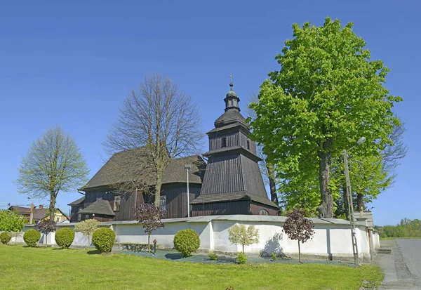 Trä Saint Erasmus Kyrkan Barwald Dolny Barwald Dolny Administrativa Distriktet — Stockfoto