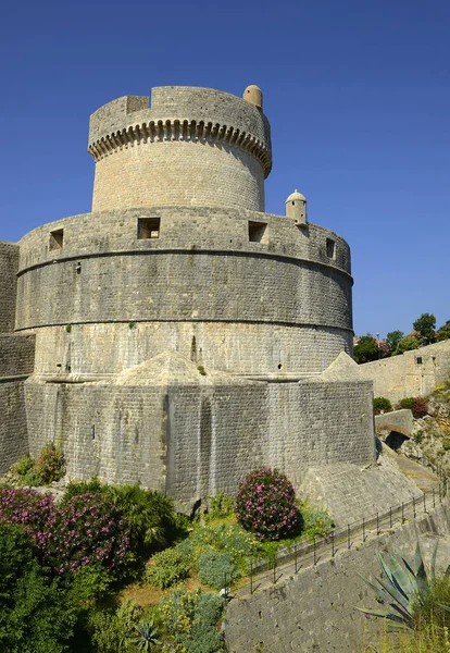 Hırvatistan Dubrovnik Kentinin Devasa Ortaçağ Duvarları Eski Kentin Ortaçağ Ragusa — Stok fotoğraf