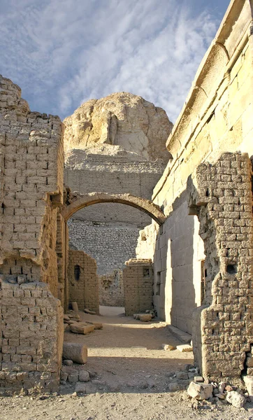 Místo Deir Medina Starověké Egyptské Dělnické Město Blízkosti Údolí Králů — Stock fotografie