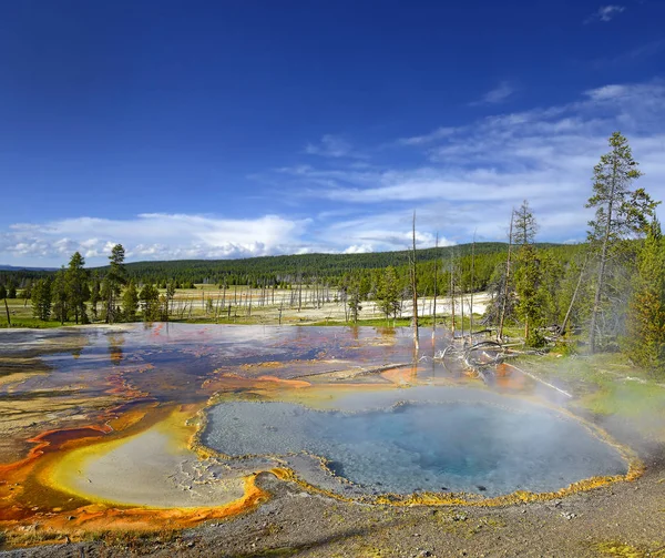 Firehole Spring Firehole Lake Drive Scenic Landscapes Geothermal Activity Yellowstone — Stock Photo, Image