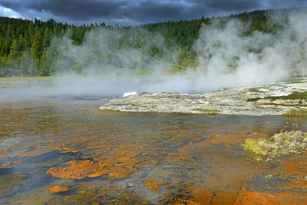 Black Warrior Lake, Firehole lake drive - Scenic Landscapes of Geothermal activity of Yellowstone National Park, USA, UNESCO World Heritage Site