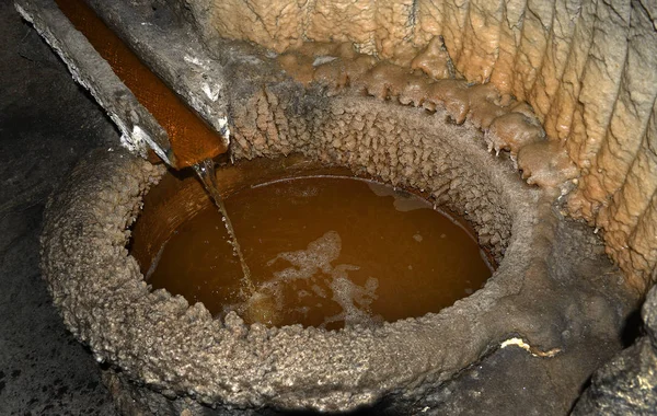 Salamoia Acqua Salata Nella Miniera Wieliczka Storiche Miniere Sale Sono — Foto Stock