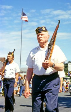 Eastsound - Undefined participants at National Independence Day Parade. Eastsound lies on Orcas Island (part of the San Juan Islands of Washington), USA.
