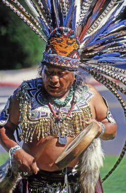 Indian dancer performs his art in Balboa Park in San Diego, California, USA. Balboa Park is a place where often hosts cultural events.