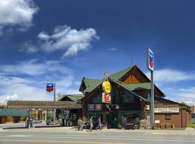 West Yellowstone - A small town on the edge of the Yellowstone National Park, Montana. Yellowstone National Park is UNESCO World Heritage Site, USA