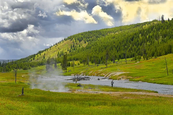 Gran Primavera Prismática Parque Nacional Yellowstone Fuente Termal Más Grande — Foto de Stock