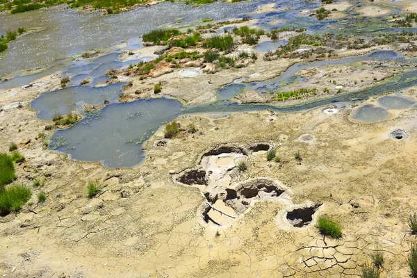 Zona Del Volcán Del Lodo Paisajes Escénicos Actividad Geotérmica Del — Foto de Stock