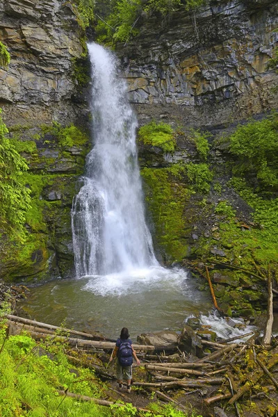 Nesbitt Knee Falls Waterfall Creek Monkman Provincial Park Northern Rockies — Foto de Stock