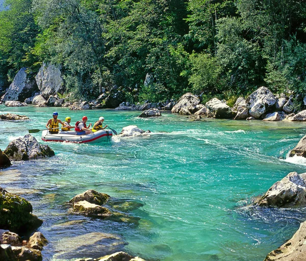 Soca River Slovenia White Water Rafting Rapids River Soca Triglav — Stock Photo, Image