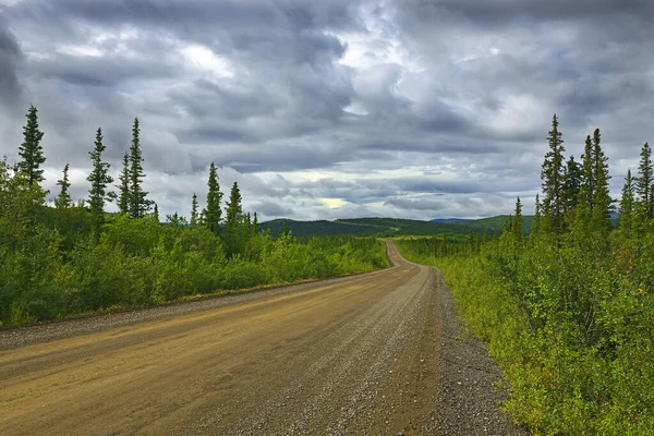Výstižně Pojmenovaný Top World Highway Spojuje Kuře Aljašce Dawson City — Stock fotografie