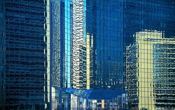 Modern Glass Architecture of Chicago - Houses reflecting in the glass facade, background