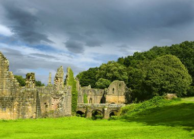 Fountains Abbey, Studley Royal, North Yorkshire, Ripon, İngiltere - Unesco Dünya Mirası