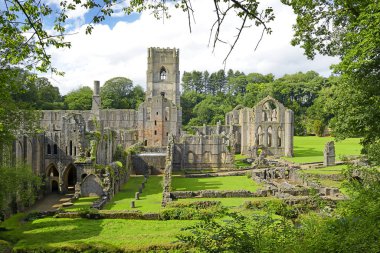 Fountains Abbey, Studley Royal, North Yorkshire, Ripon, İngiltere - Unesco Dünya Mirası