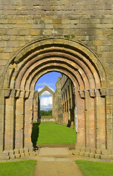 The ruins of the Fountains Abbey, Studley Royal, North Yorkshire, Ripon, England - UNESCO World Heritage site