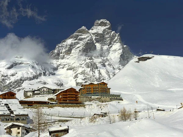 Matterhorn Tepesindeki Panoramik Manzara Monte Cervino Talya Sviçre Talya Sınırında — Stok fotoğraf