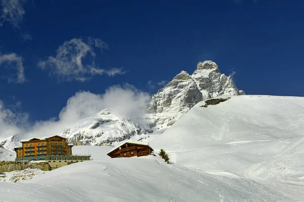 Matterhorn Tepesindeki Panoramik Manzara Monte Cervino Talya Sviçre Talya Sınırında — Stok fotoğraf