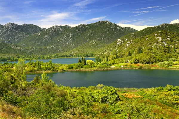 Panorama Bacina Lakes Dalmácie Chorvatsko — Stock fotografie