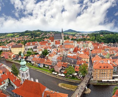 Cesky Krumlov Kasabası, Güney Bohemya, Çek Cumhuriyeti, Unesco Dünya Mirası Bölgesi