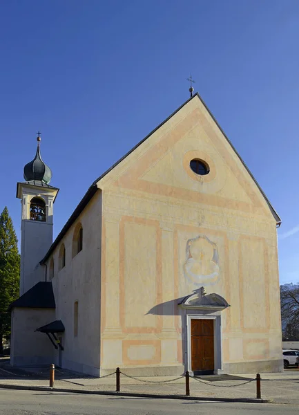 Kerk Chiesa Della Madonna Della Difesa Van Cortina Ampezzo Van — Stockfoto