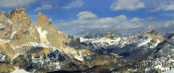 Cortina Ampezzo Panorama Massif Cristallo Kilátás Nyílik Völgyre Misurina Tre — Stock Fotó