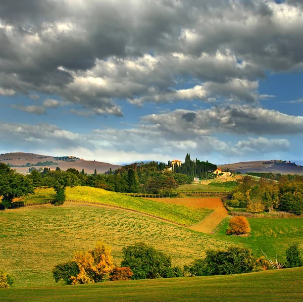 Tuscany Italy Autumn Landscape Val Orcia Unesco World Heritage List — стоковое фото