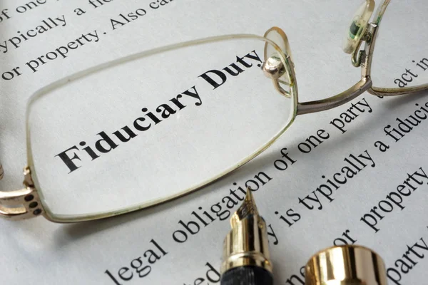 Fiduciary duty concept written on a paper. — Stock Photo, Image