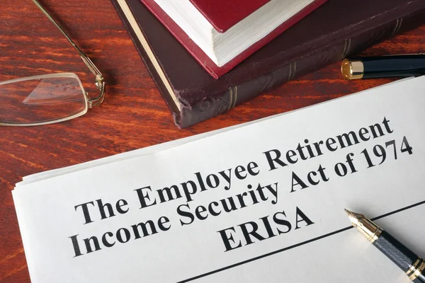 Erisa çalışanın emeklilik gelir Güvencesi Yasası 1974 bir tablo. — Stok fotoğraf