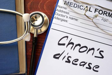 Chron Disease written in a medical form. clipart