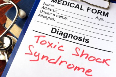 Medical form with diagnosis Toxic shock syndrome. clipart