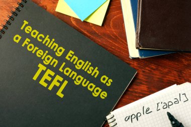 Book with title Teaching English as a Foreign Language (TEFL). clipart
