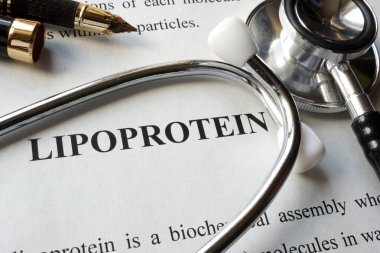 Sayfa başlığı lipoprotein ve stetoskop ile.