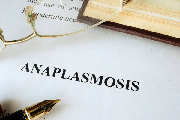 Название Заболевание анаплазмозом написано на странице . — стоковое фото