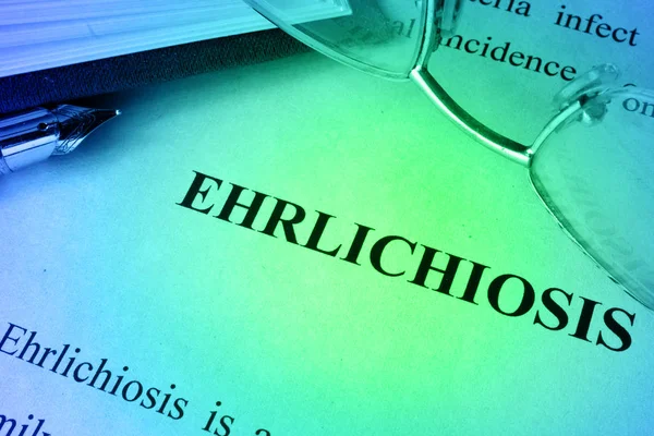 Document avec mot ehrlichiosis dans un hôpital . — Photo