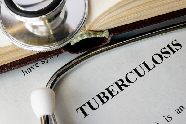 Document with diagnosis tuberculosis. Lung disease concept. — Stock Photo, Image