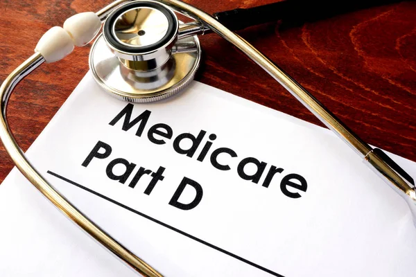 Dokument z tytułu Medicare część D. — Zdjęcie stockowe