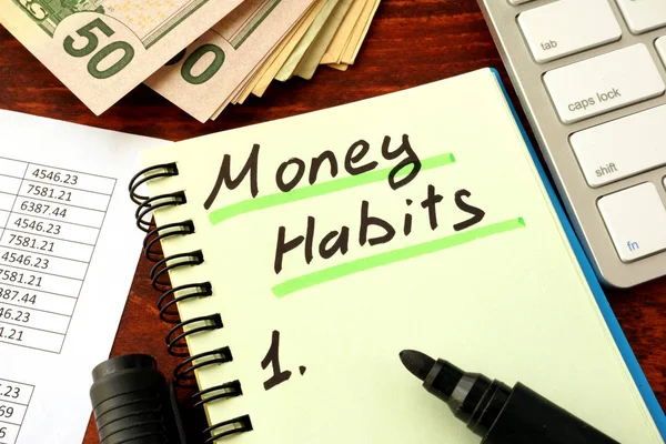 Notepad with word Money Habits. — Stock Photo, Image