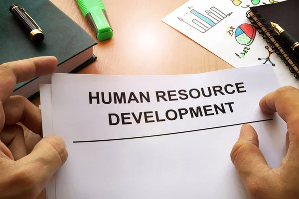 Human Resource Development (HRD) on a office table.