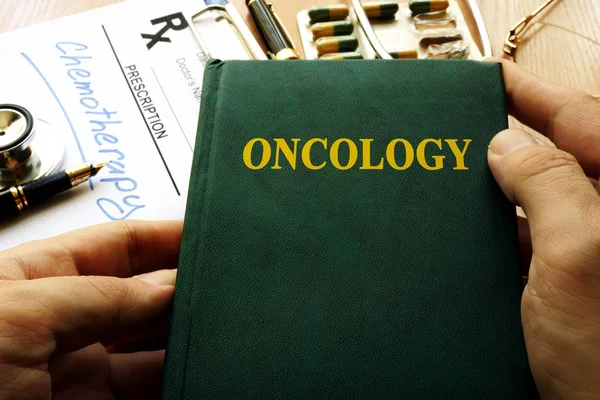 Title Oncology on a book in a hospital.